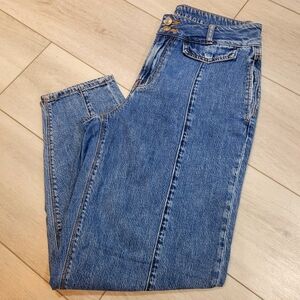 American Eagle Women's The Relaxed Mom Tapered Denim Barrel Jeans 4 Blue Casual